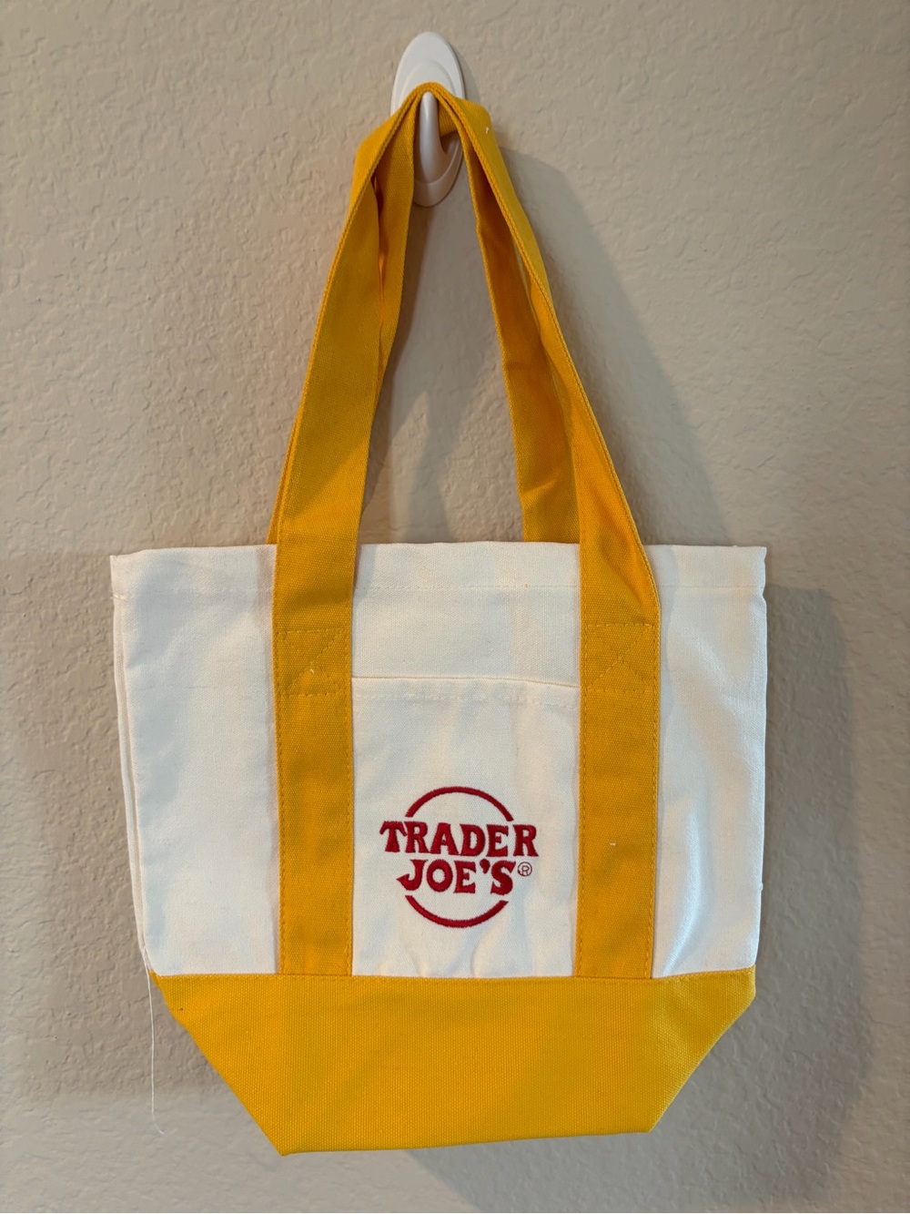 Yellow & White Canvas Tote Bag